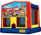 FIREMEN MODULE BOUNCE HOUSE - basketball hoop included