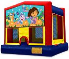 DORA EXPLORER BOUNCE HOUSE - basketball hoop included